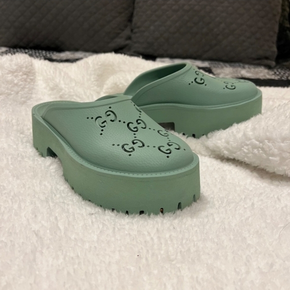 Gucci Platform Perforated G Mules Sz. 6/36 - Picture 2 of 6